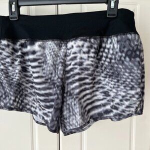 Nike Black and Gray Athletic Shorts with Abstract Pattern